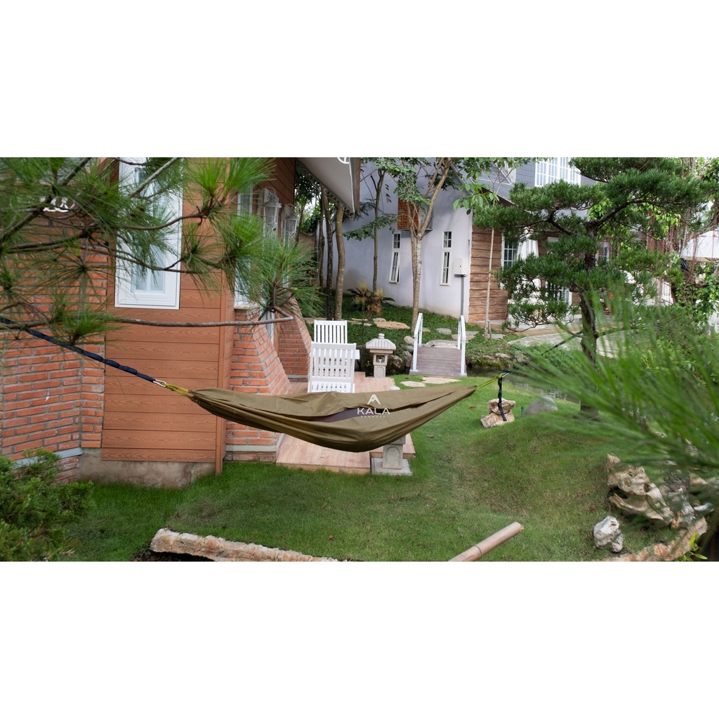 Võng dù vải Đài Loan 2 LỚP tặng 5m dây