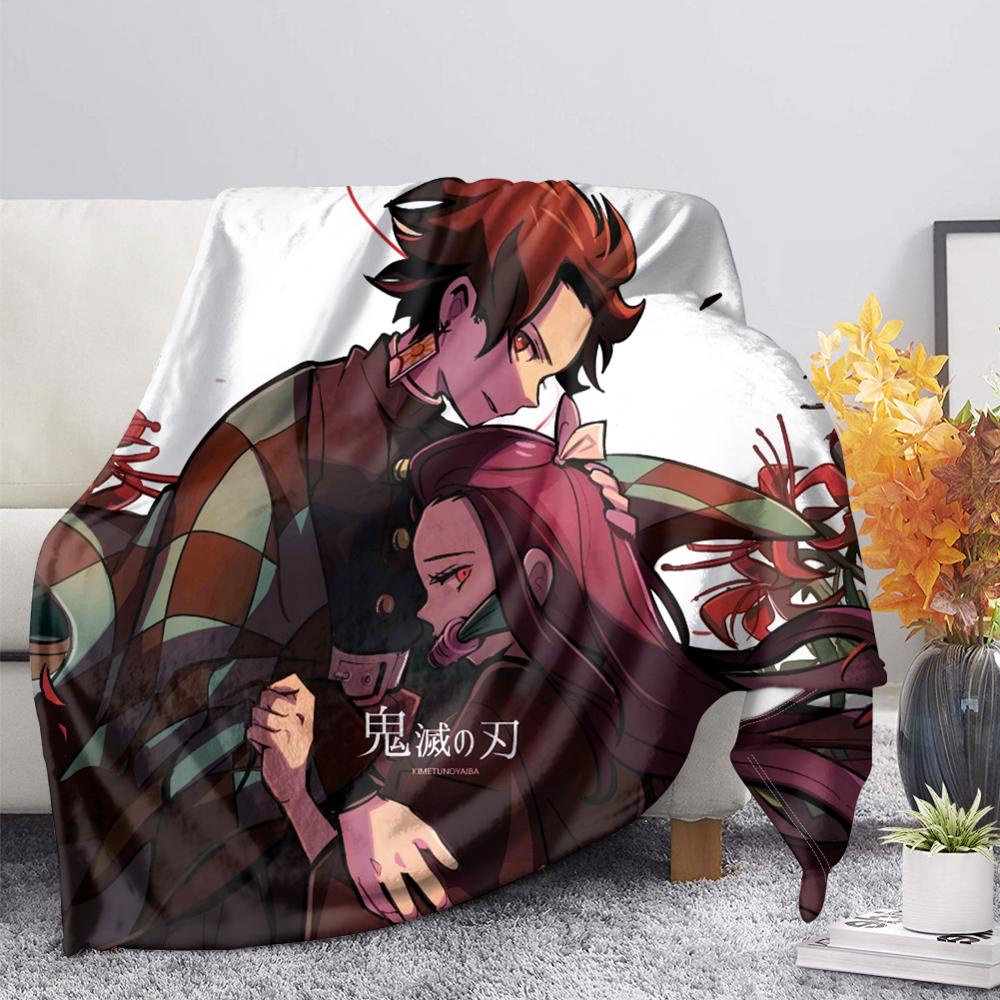 Cloocl Chăn Bông Flannel Hình Nhân Vật Anime Ghost Slayer Thời Trang Và Thoải Mái