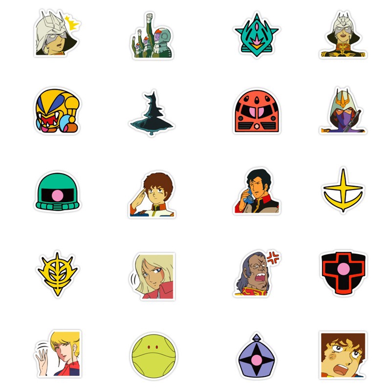 Set 40 miếng sticker dán trang trí chống thấm hình anime MOBILE SUIT GUNDAM