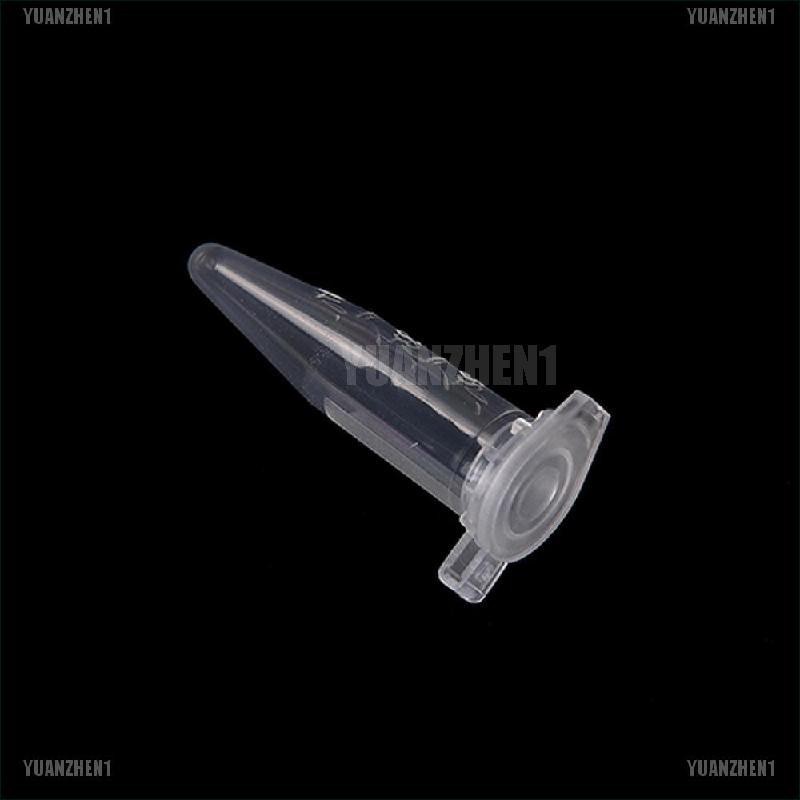 【YUANZHEN1】50X0.5ml Lab Clear Micro Plastic Test Tube Centrifuge Vial Snap Cap