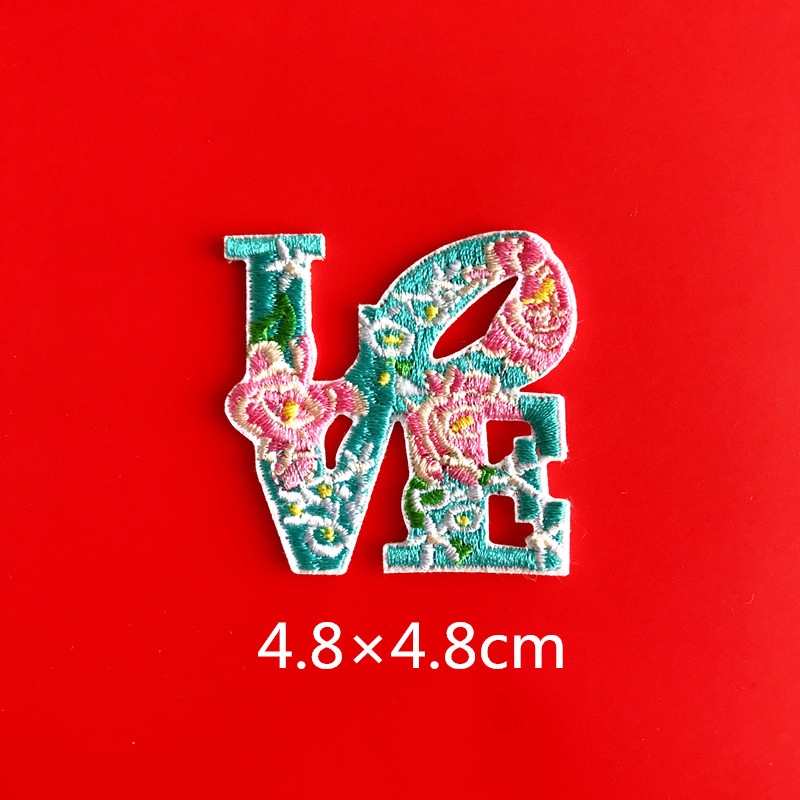 ☸ INS：LOVE - Colorful Letter Iron-on Patch ☸ 1Pc Diy Sew on Iron on Badges Patches