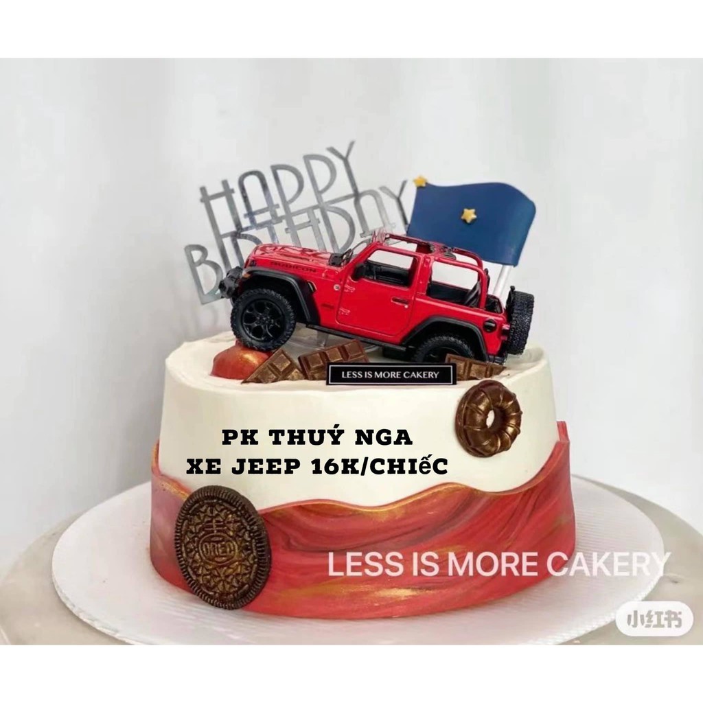 Xe ô tô jeep trang trí bánh kem