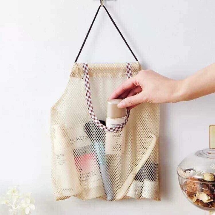 Túi lưới đựng hành tỏi treo tường, Túi đựng giỏ treo đồ nhà bếp đa năng