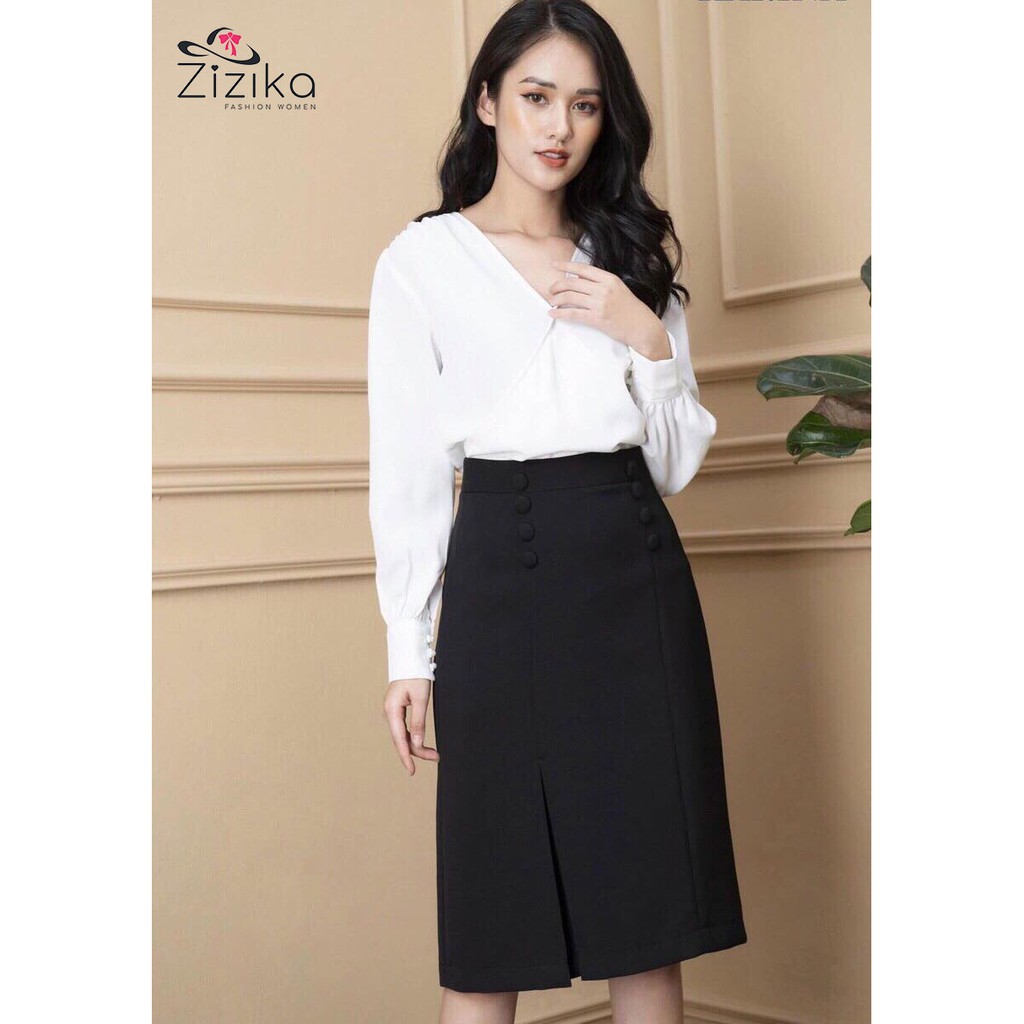 [SIÊU HOT] Chân váy bút chì Zizika  xẻ tà nhẹ, cúc nổi xinh yêu - CV01 | BigBuy360 - bigbuy360.vn