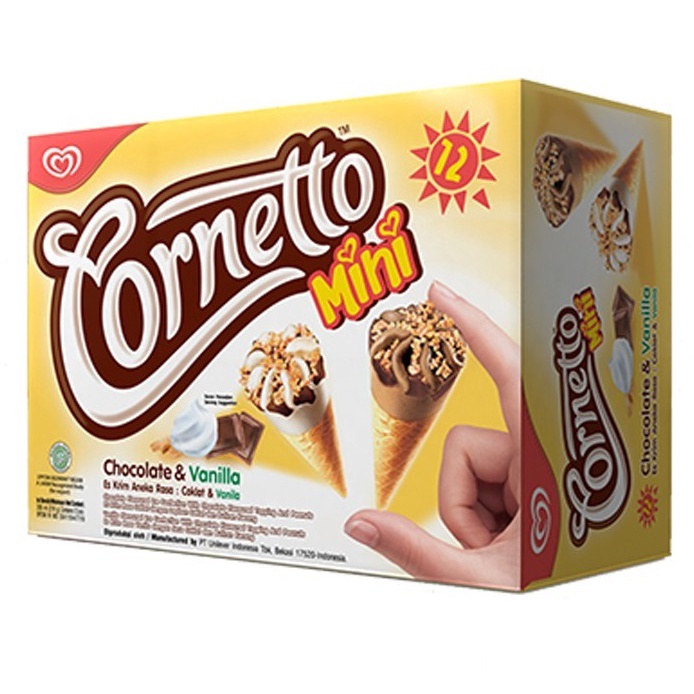 Kem ốc quế Mini Cornetto hộp 12 chiếc