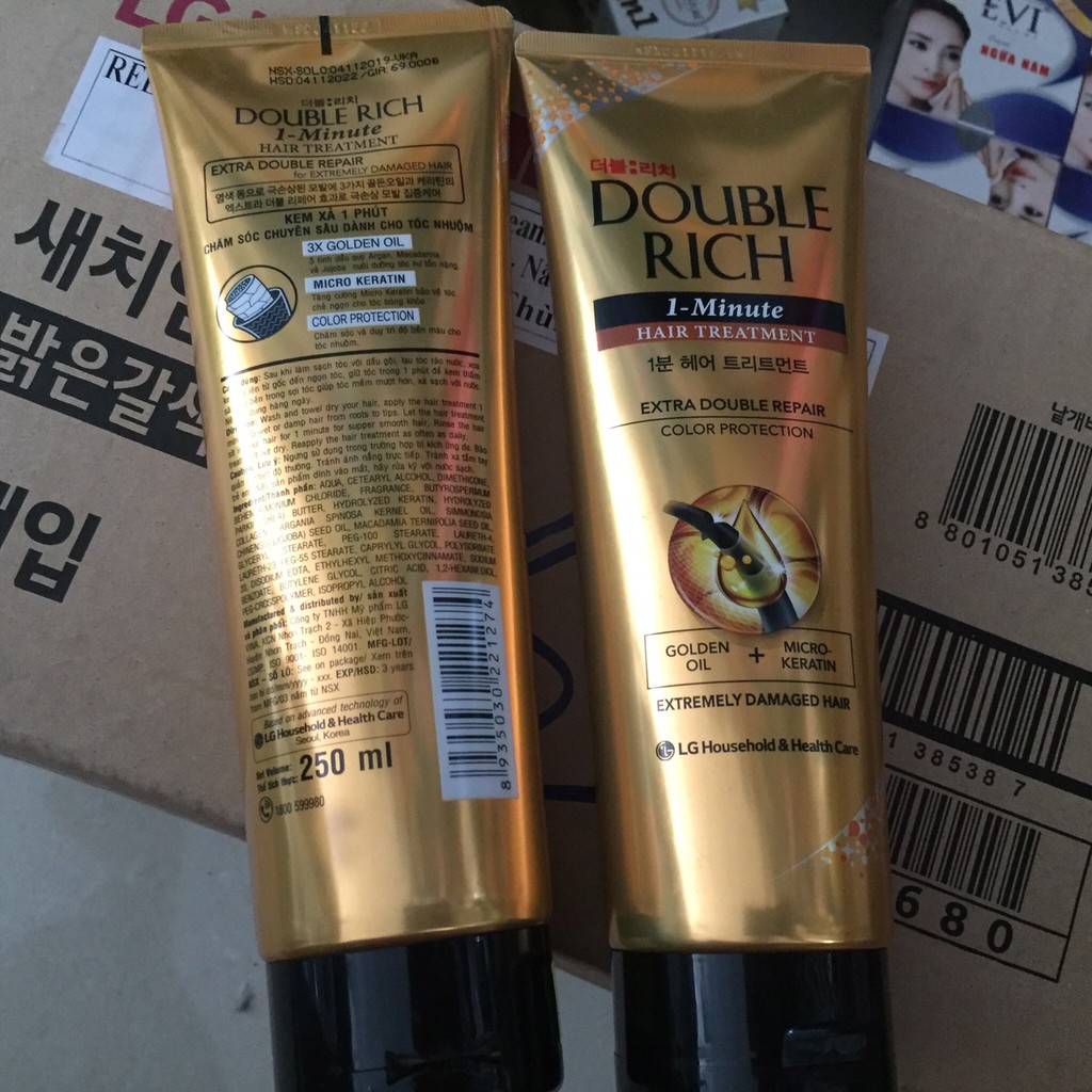 DOUBLE RICH dầu xả 1 phút chăm sóc chuyên sâu dành cho tóc nhuộm 250ml