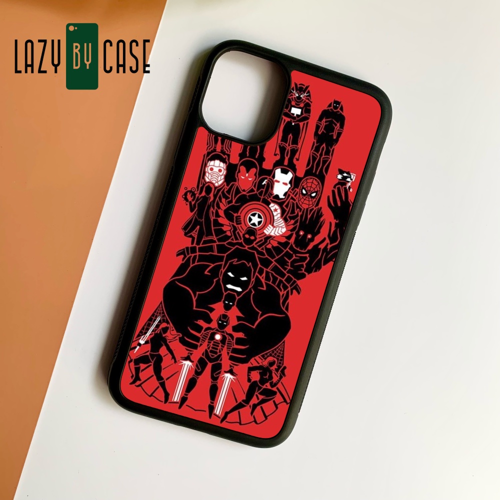 ỐP điện thoại cường lực tráng gương Marvel MARV05 viền dẻo đen 5 6 7 plus 8 plus x xr xs 11 pro 11 pro max 12 pro max