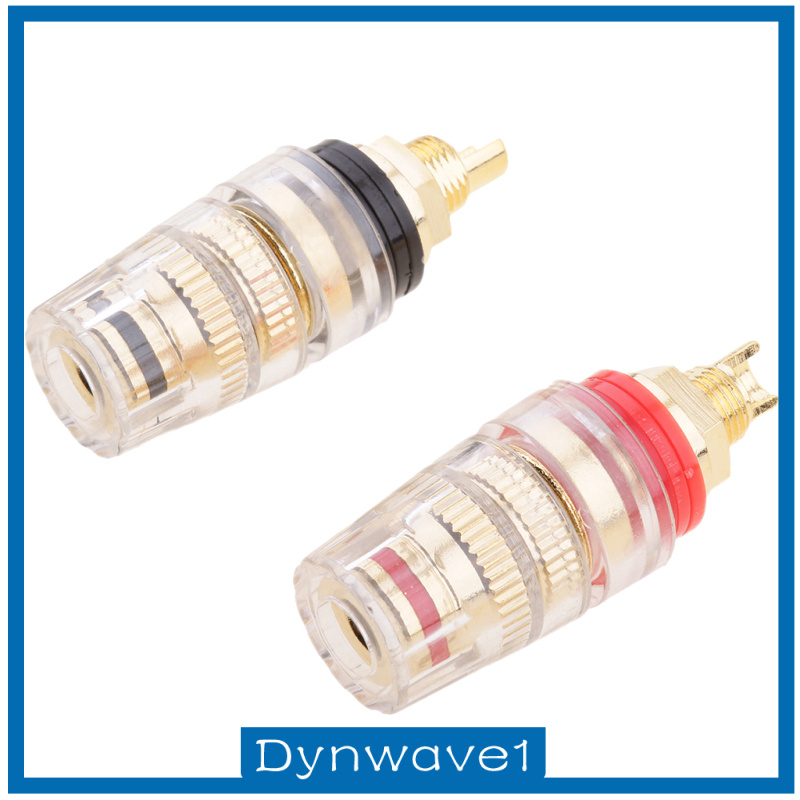 [DYNWAVE1]2x Audio Speaker Binding Post short Thread Terminal Banana Plug Gold Plated