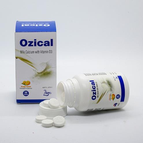 Viên canxi OZICAL CMPS- Bổ sung Calci tự nhiên cho bà bầu, phát triển chiều cao cho trẻ nhỏ (60 viên)