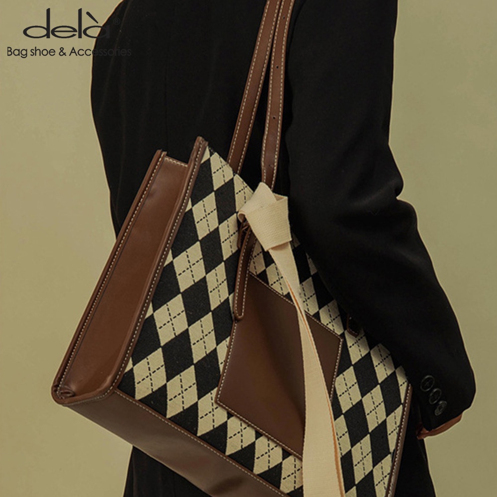 Dela Túi Tote Đeo Vai Sức Chứa Lớn Thời Trang Mới Dành Cho Bạn Nữ