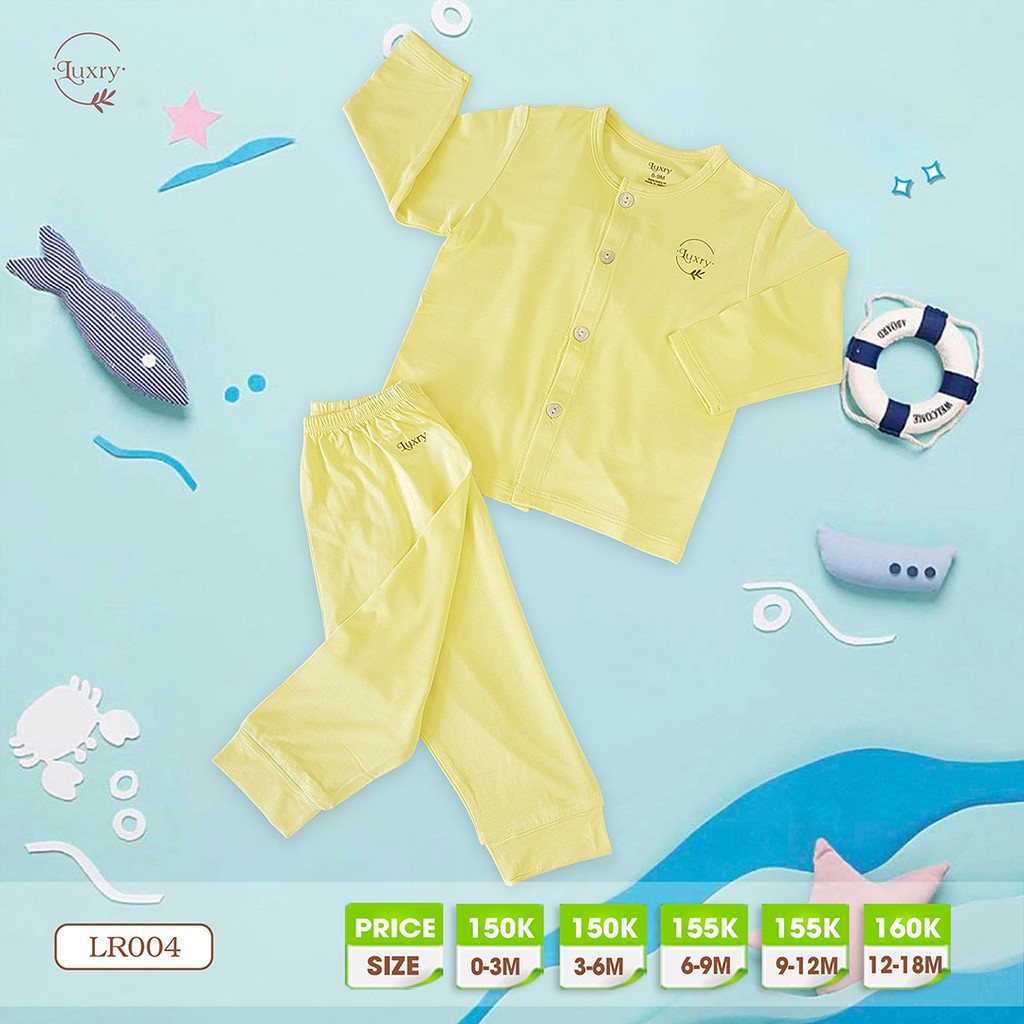 Bộ quần áo dài tay cài thẳng Luxry siêu mềm mịn siêu dễ thương