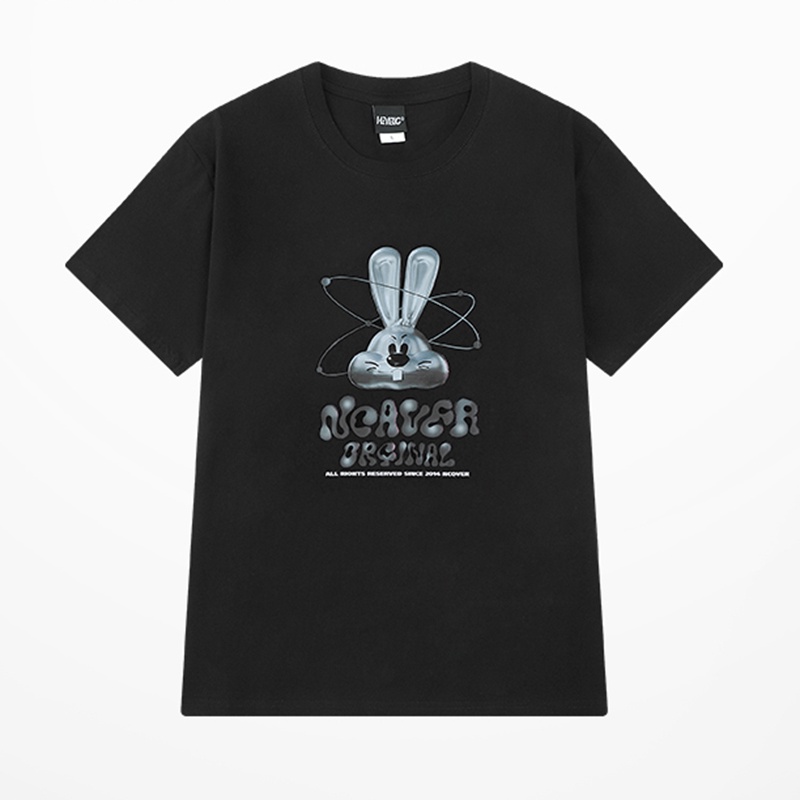 Áo thun nam nữ unisex tay lỡ SM01, áo phông tay lỡ unisex form rộng In Hình Thỏ Ngaver