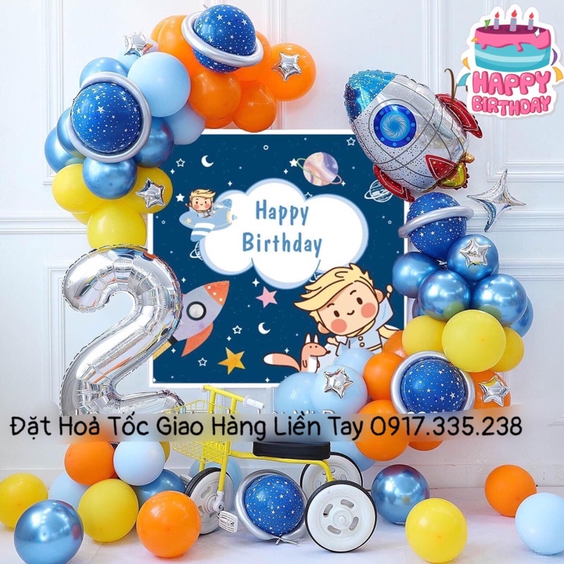 Set Bóng Trang Tri Sinh Nhật phi hành gia ( có thể đổi bóng Màu theo yêu cầu