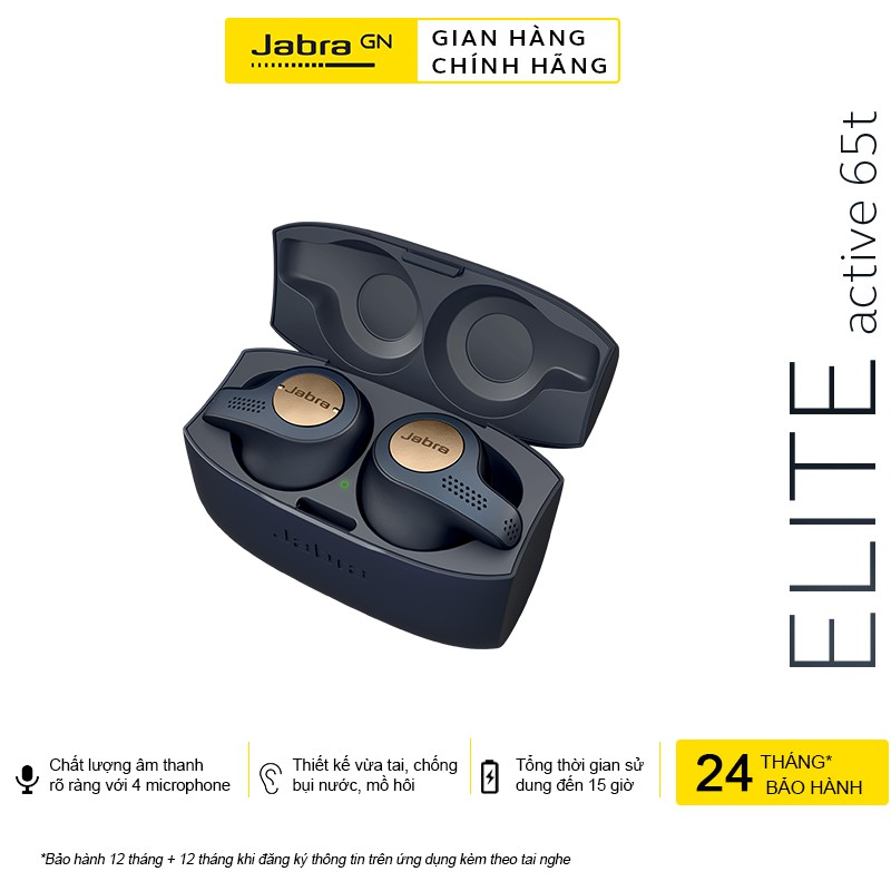 Tai Nghe Bluetooth True Wireless Jabra Elite Active 65T - Hàng Chính Hãng