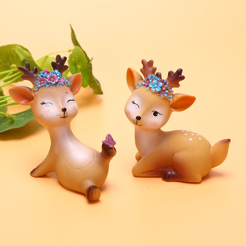 {FCC} Sika Deer Baking Cake Topper Decoration Miniatures Fairy Garden Ornament Craft{yancrane3.vn}