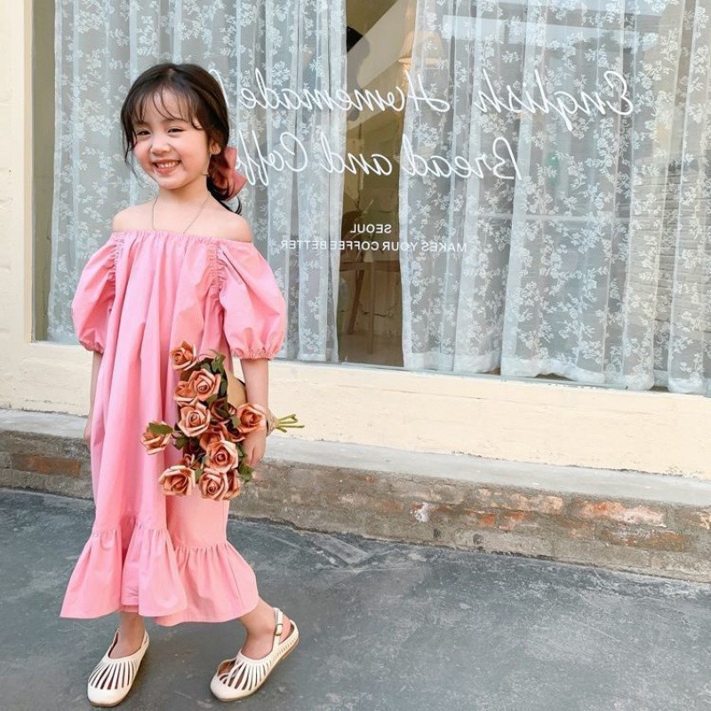 Đầm Đi Biển Phong Cách Hàn Quốc Dành Cho Bé Gái