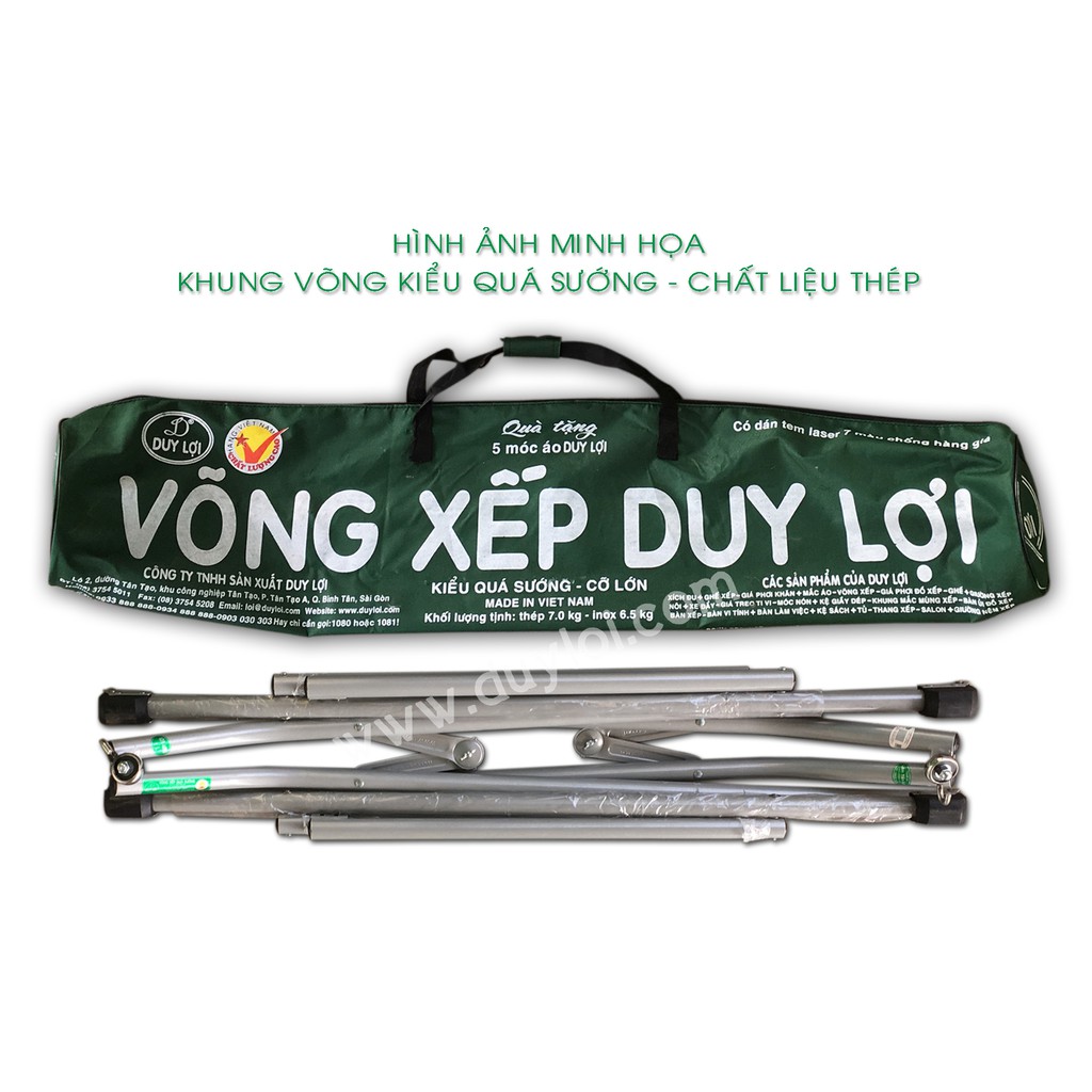 (sale sốc lấy 5* ) Khung võng xếp thép Duy Lợi cỡ lớn (không lưới)