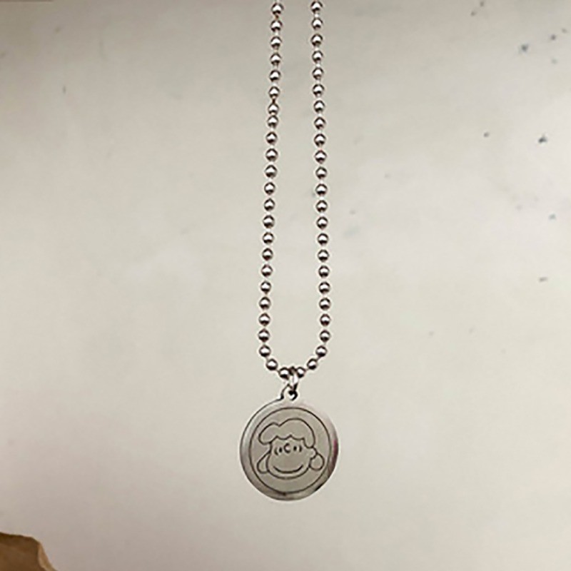 Dây chuyền mặt tròn kiểu hoạt hình dễ thương dành cho nữ