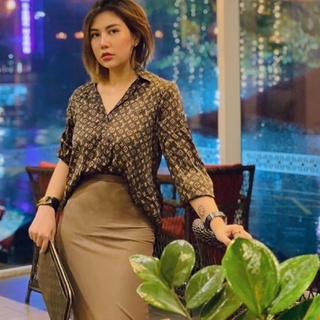 Áo sơ mi hoạ tiết các thương hiệu lụa satin cao cấp