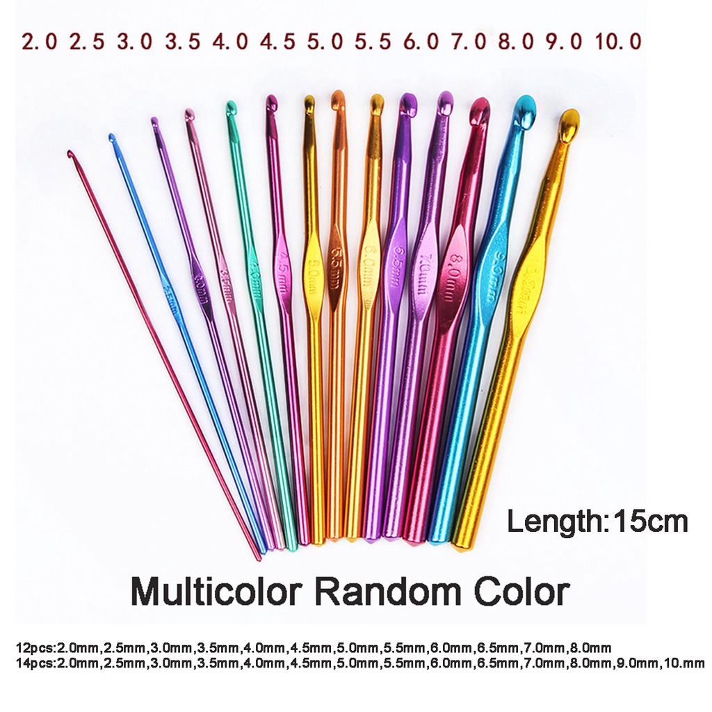 Epoch Set 12 / 14 Kim Đan Len Bằng Nhôm Nhiều Màu 2mm - 8mm / 2mm - 10mm