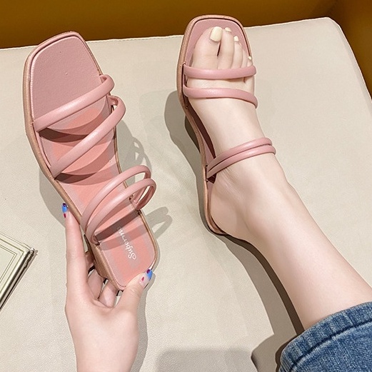 Dép sandal nữ quai mảnh trơn đi học, đi mưa, đi biển siêu bền chống trơn trượt đế bằng mùa hè Validep03 V309