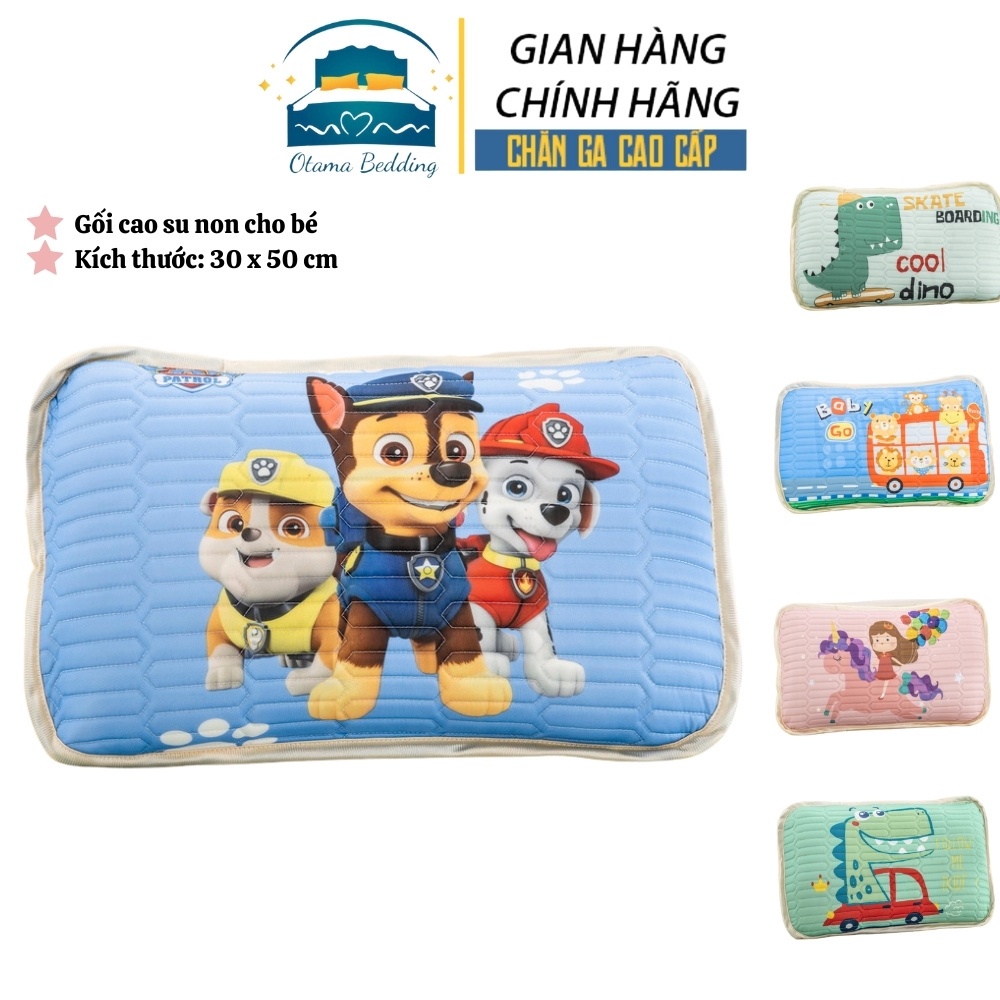 Gối nằm cho bé 1 tuổi 2 tuổi 3 tuổi cao su non kim cương, gối trẻ em sơ sinh ngủ sông hồng cao cấp - Otama Bedding - Hàn