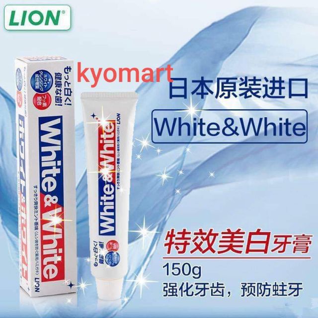 Kem đánh răng White &amp; White Nhật Lion 150g