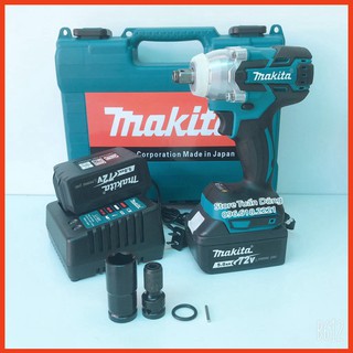[Chính Hãng] Máy siết bulong Makita 72v, 2 pin, đầu 2 trong 1, 100% dây đồng, không chổi than, tặng đầu chuyển vít
