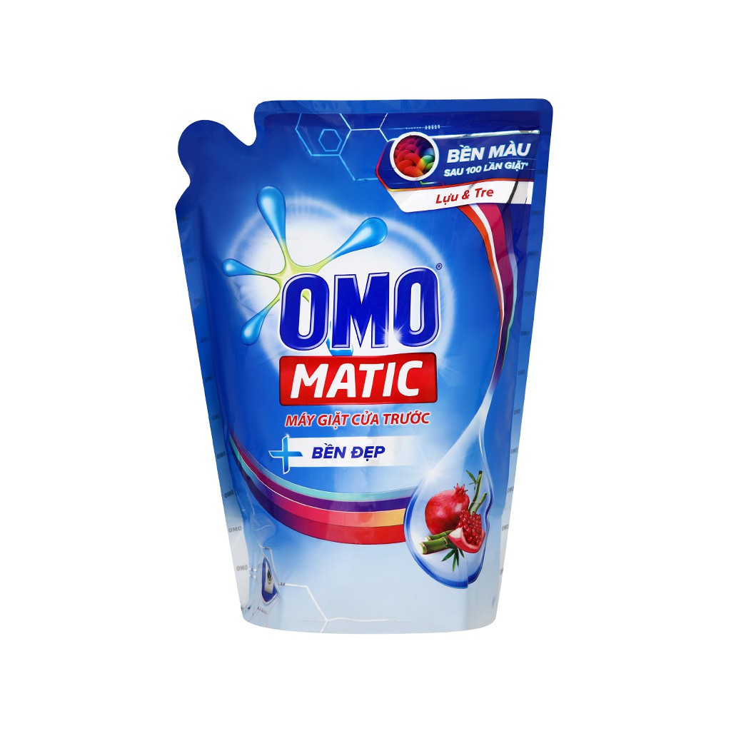 OMO MATIC NƯỚC GIẶT MÁY BỀN ĐẸP CỬA TRƯỚC ( CỬA NGANG ) TÚI XANH 2.3KG CHIẾT XUẤT LỰU VÀ TRE