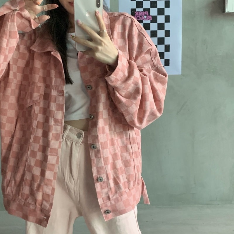 Áo Khoác Dáng Rộng Thiết Kế Mới Thời Trang Mùa Thu Đông Theo Phong Cách Retro