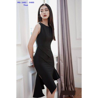 Đầm ôm body phối đuôi cá xẻ tà