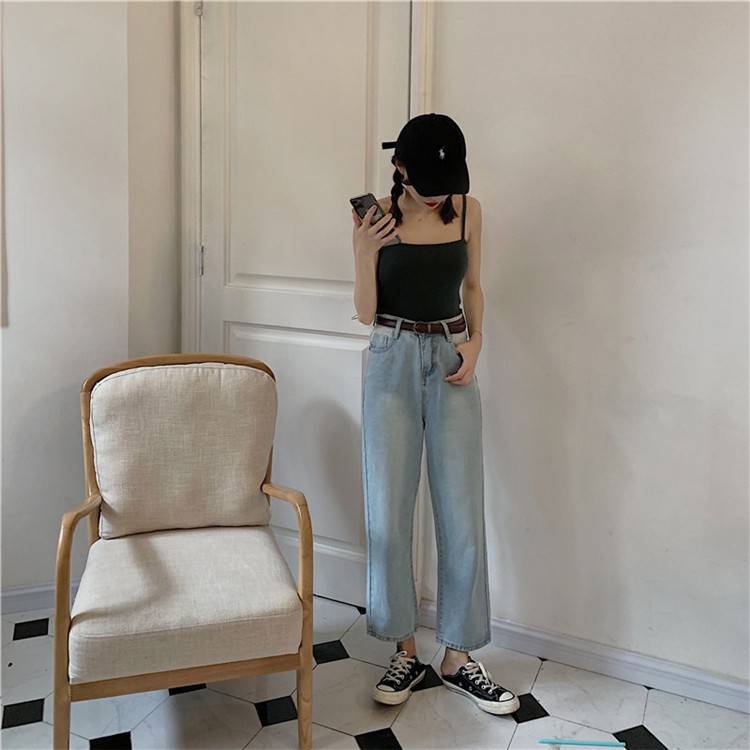 Áo hai dây sợi bún 1cm croptop CRA018 màu TÍM/ĐEN/TRẮNG