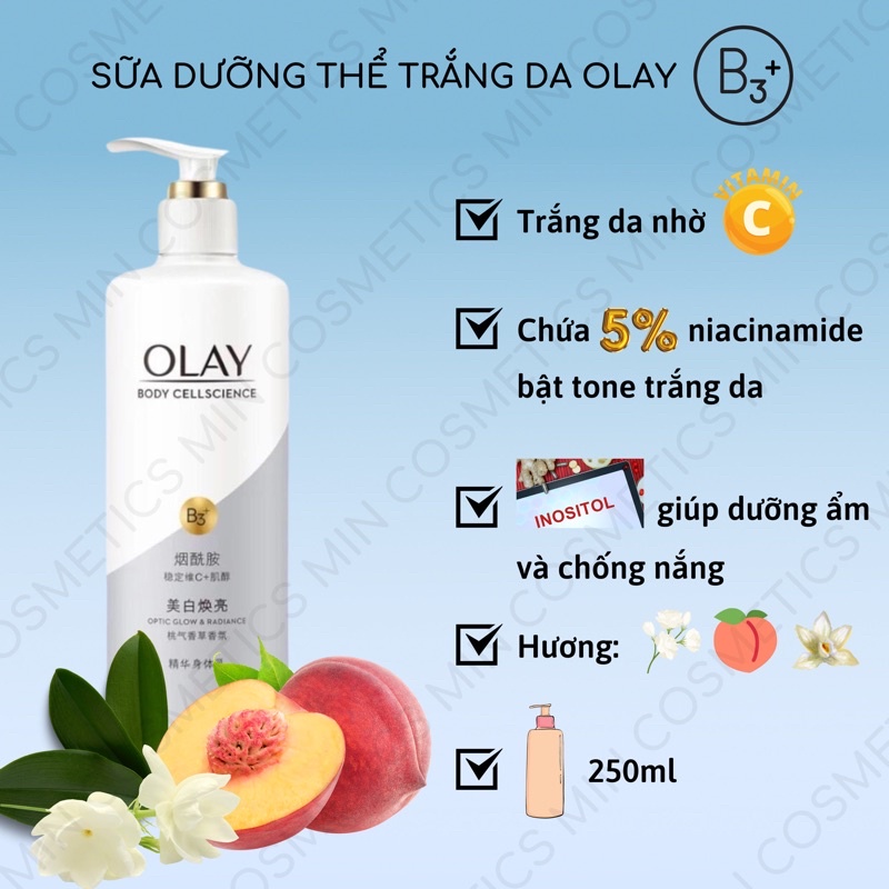Dưỡng thể Olay sáng da dòng whitening 65ml-250ml