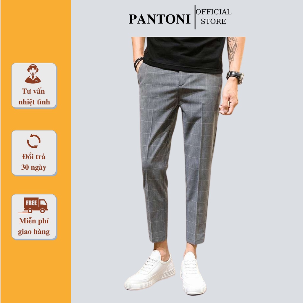Quần tây âu nam kẻ caro chất vải cotton cao cấp,chuẩn thiết kế hàn quốc, cực tôn dáng, lịch sự, trẻ trung