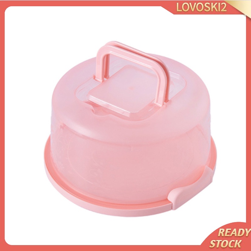 Plastic Cake Box Round Cake Storage Carrier Container Lockable Lid Blue