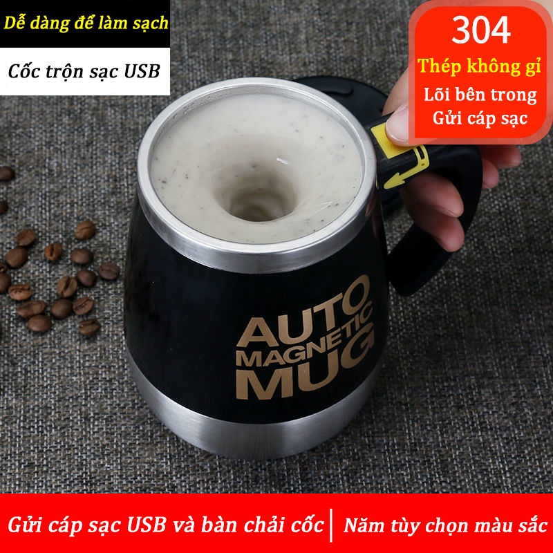 USB Sạc thông minh từ tính tự động khuấy tách cà phê cốc điện xoay cốc cốc nước lười công nghệ đen nhà
