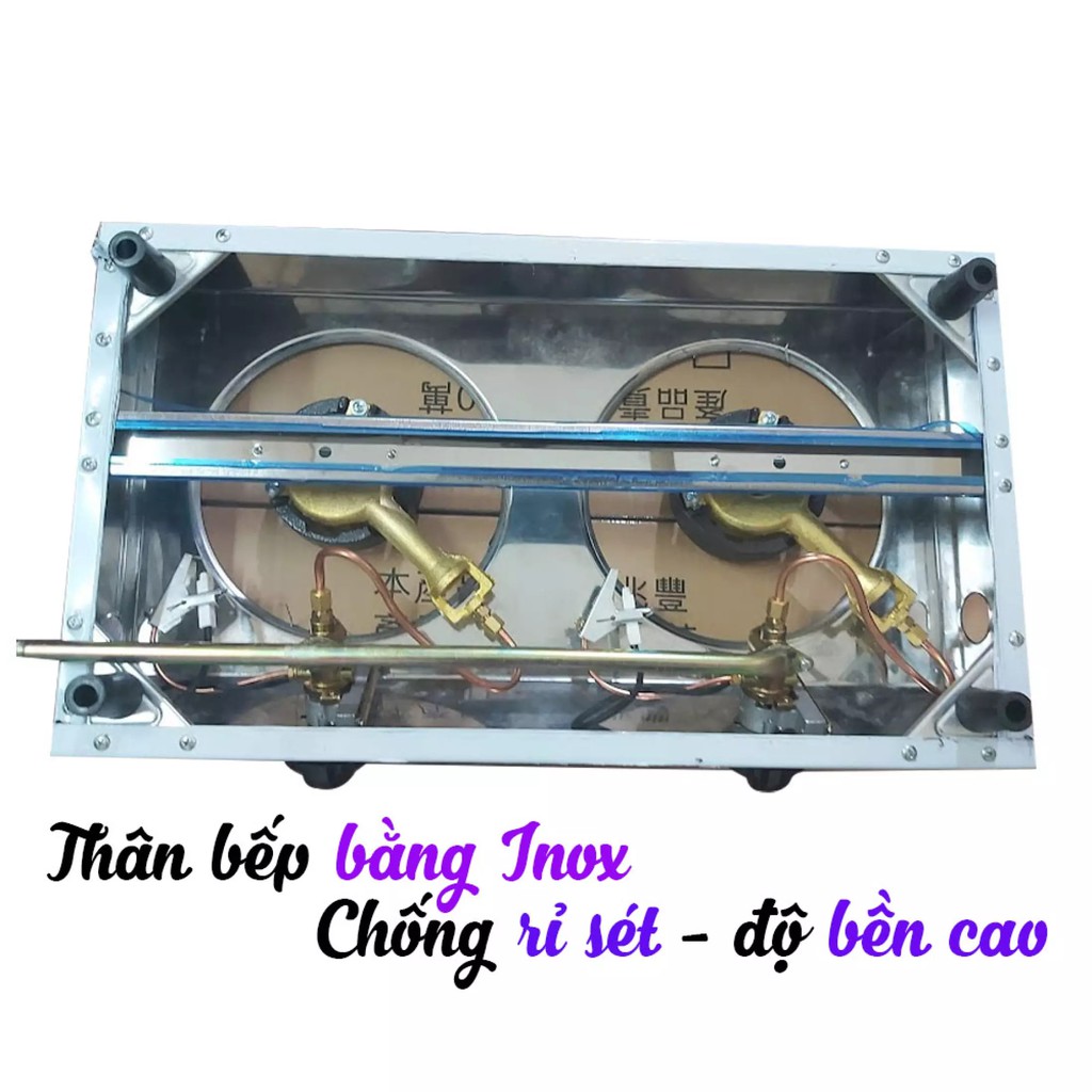 BẾP GAS 2 LÒ CÔNG NGHIỆP KHÈ SOGO GT-208S2 - lửa xanh, mạnh  ( HÀNG CHÍNH HÃNG )