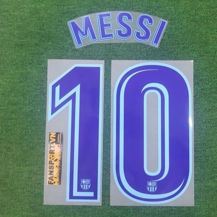 Bộ tên số cầu thủ Messi 10 Barcelona 2015 2016 2017 2018 away third nameset shirt jersey official font