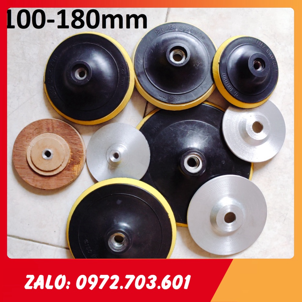 Đế trà nhám, đế dán giấy ráp 100-180mm, dùng cho thợ mộc, cơ khí