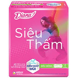 Băng Vệ Sinh Diana Siêu Thấm Siêu Mỏng Không Cánh 8 Miếng