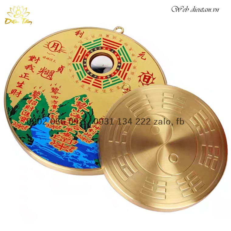 Gương bát quái đồng- tranh sơn hải trấn bằng đồng tròn