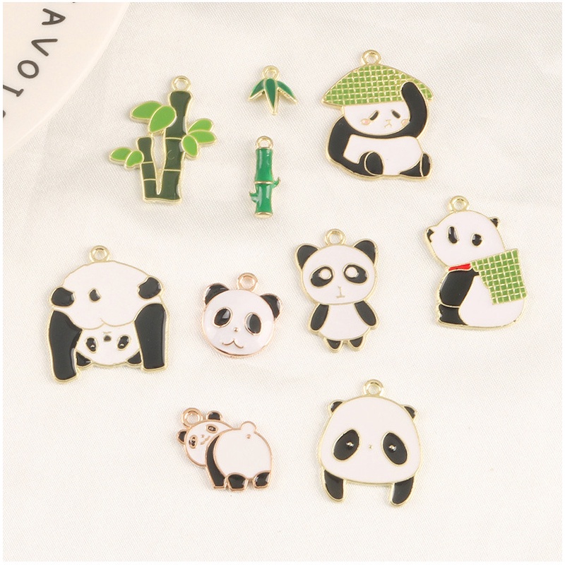 Mặt Dây Chuyền/ Vòng Tay, Mặt Móc Khoá Hợp Kim Phong Cách Retro Hình Chú Gấu Trúc Panda Dễ Thương