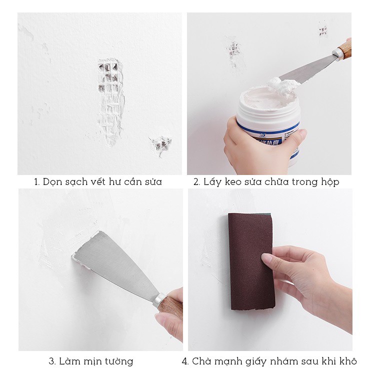 Keo Vá Vết Nứt Tường Nhà Cao Cấp Chống Nước Chống Mốc 500g