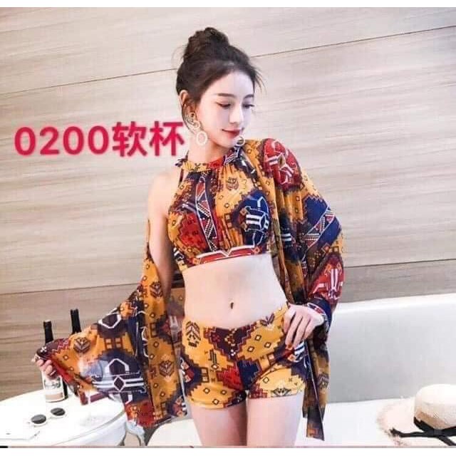 BỘ BƠI 3 CHI TIẾT HOA VĂN THỔ CẨM SEXY MÃ 8109