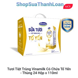 [HSD T9-2021] SỮA TƯƠI TIỆT TRÙNG VINAMILK CÓ CHỨA TỔ YẾN - THÙNG 24 HỘP 110ML