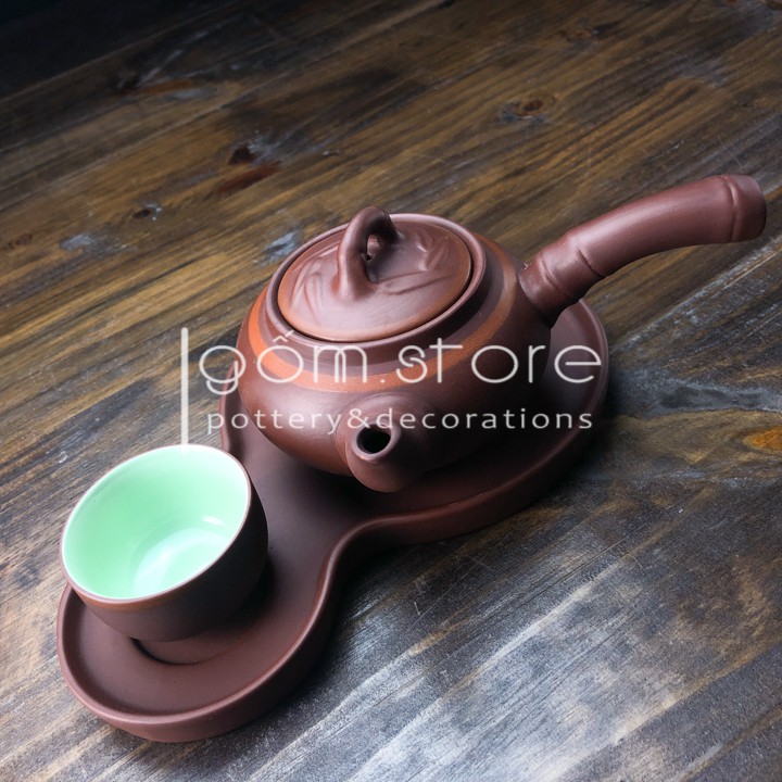 Ấm trà tử sa Bát Tràng độc ẩm có khay (nhiều dáng ấm) | BigBuy360 - bigbuy360.vn