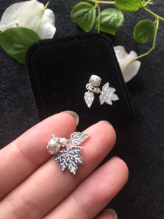 Charm bạc lá phong