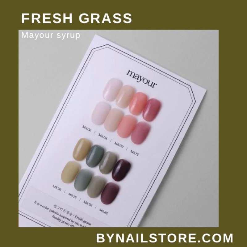 [Mayour syrup] Bộ sản phẩm sơn thạch cao cấp Hàn Quốc collection Fresh Grass (8pcs)