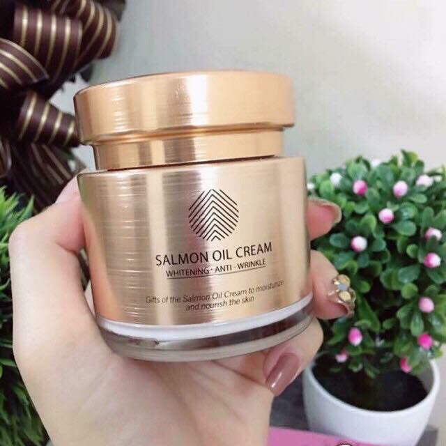 Kem Dưỡng Trắng Da Cá Hồi Salmon Oil Cream Cre8skin Hàn Quốc, dưỡng ẩm cho da, làm mờ nám, vết thâm, tàn nhang