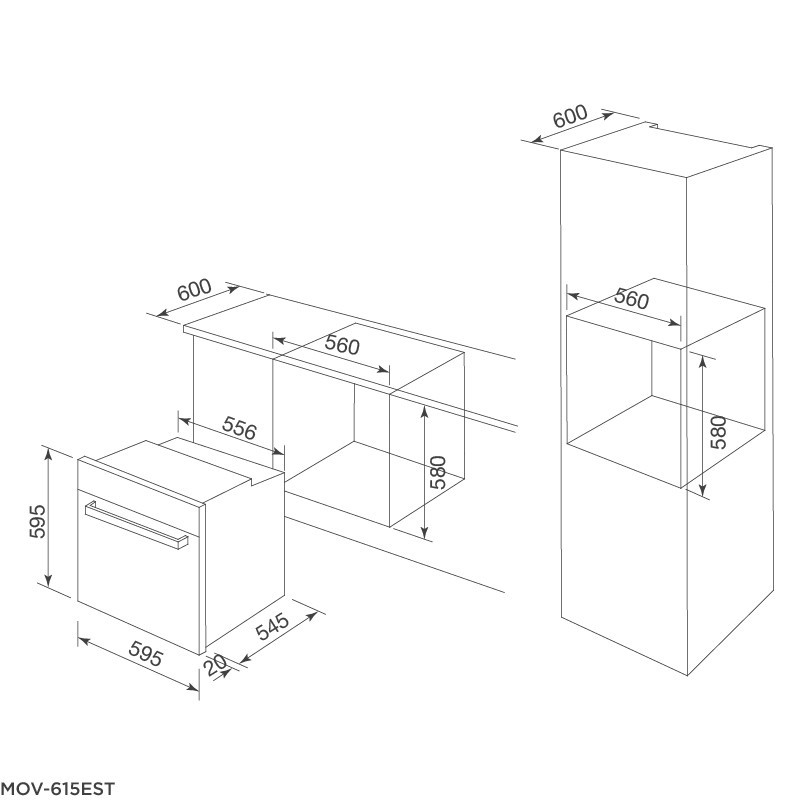 LÒ NƯỚNG ĐIỆN ÂM TỦ MOV-615EST